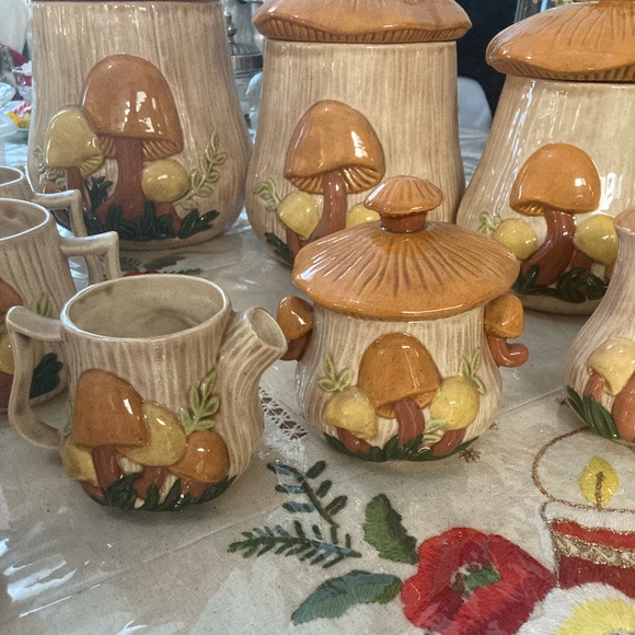 Vintage 1970 Arnels Pottery Mushroom Ceramic Kitchen Set - Picture 3 of 14